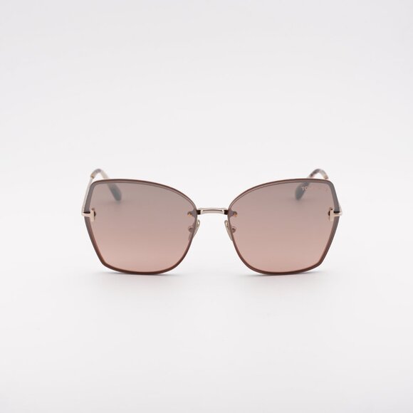 Tom Ford Nickie-02 FT1107 28U Sunglasses Gold Butterfly Frame, Bordeaux Lenses main image 4